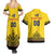 Custom Romania Rugby Couples Matching Summer Maxi Dress and Hawaiian Shirt Yellow Version Retro Style