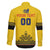 Custom Romania Rugby Family Matching Long Sleeve Bodycon Dress and Hawaiian Shirt Yellow Version Retro Style