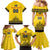 Custom Romania Rugby Family Matching Mermaid Dress and Hawaiian Shirt Yellow Version Retro Style