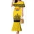 Custom Romania Rugby Family Matching Mermaid Dress and Hawaiian Shirt Yellow Version Retro Style