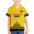 Custom Romania Rugby Family Matching Off The Shoulder Long Sleeve Dress and Hawaiian Shirt Yellow Version Retro Style