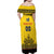 Custom Romania Rugby Family Matching Off Shoulder Maxi Dress and Hawaiian Shirt Yellow Version Retro Style