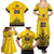 Custom Romania Rugby Family Matching Summer Maxi Dress and Hawaiian Shirt Yellow Version Retro Style