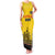 Custom Romania Rugby Family Matching Tank Maxi Dress and Hawaiian Shirt Yellow Version Retro Style