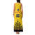 Custom Romania Rugby Family Matching Tank Maxi Dress and Hawaiian Shirt Yellow Version Retro Style