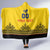 Custom Romania Rugby Hooded Blanket Yellow Version Retro Style