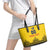 Custom Romania Rugby Leather Tote Bag Yellow Version Retro Style