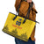 Custom Romania Rugby Leather Tote Bag Yellow Version Retro Style