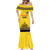 Custom Romania Rugby Mermaid Dress Yellow Version Retro Style