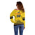 Custom Romania Rugby Off Shoulder Sweater Yellow Version Retro Style