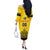 Custom Romania Rugby Off The Shoulder Long Sleeve Dress Yellow Version Retro Style