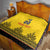 Custom Romania Rugby Quilt Yellow Version Retro Style - Wonder Print Shop