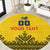 Custom Romania Rugby Round Carpet Yellow Version Retro Style - Wonder Print Shop