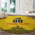 Custom Romania Rugby Round Carpet Yellow Version Retro Style - Wonder Print Shop