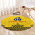 Custom Romania Rugby Round Carpet Yellow Version Retro Style - Wonder Print Shop