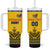 Custom Romania Rugby Tumbler With Handle Yellow Version Retro Style