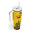 Custom Romania Rugby Tumbler With Handle Yellow Version Retro Style