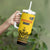 Custom Romania Rugby Tumbler With Handle Yellow Version Retro Style