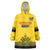 Custom Romania Rugby Wearable Blanket Hoodie Yellow Version Retro Style