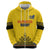 Custom Romania Rugby Zip Hoodie Yellow Version Retro Style