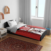 Custom Canada Hockey Bedding Set Moose Playing Ice Hockey