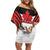 Custom Canada Hockey Off Shoulder Short Dress Moose Playing Ice Hockey