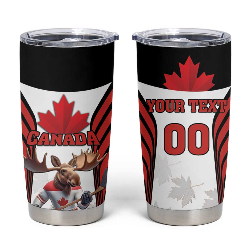 Custom Canada Hockey Tumbler Cup Moose Playing Ice Hockey