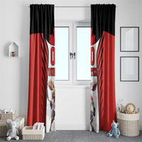 Custom Canada Hockey Window Curtain Moose Playing Ice Hockey