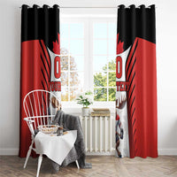 Custom Canada Hockey Window Curtain Moose Playing Ice Hockey