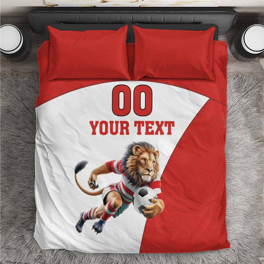 Custom England Football Bedding Set Lion Mascot Sporty Version