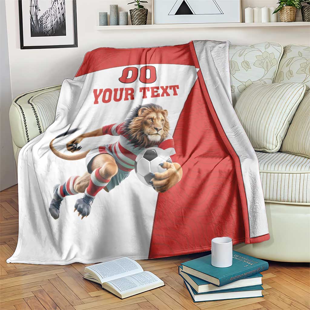 Custom England Football Blanket Lion Mascot Sporty Version