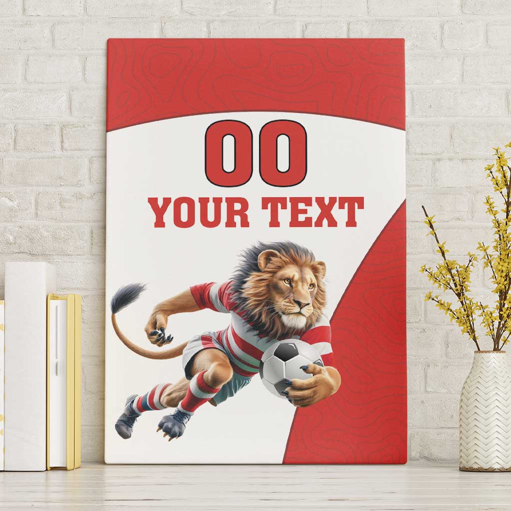 Custom England Football Canvas Wall Art Lion Mascot Sporty Version