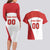 Custom England Football Couples Matching Long Sleeve Bodycon Dress and Hawaiian Shirt Lion Mascot Sporty Version