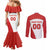 Custom England Football Couples Matching Mermaid Dress and Long Sleeve Button Shirt Lion Mascot Sporty Version