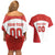 Custom England Football Couples Matching Off Shoulder Short Dress and Hawaiian Shirt Lion Mascot Sporty Version