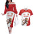 Custom England Football Couples Matching Off The Shoulder Long Sleeve Dress and Hawaiian Shirt Lion Mascot Sporty Version