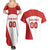 Custom England Football Couples Matching Summer Maxi Dress and Hawaiian Shirt Lion Mascot Sporty Version