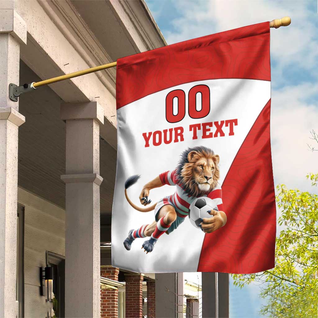 Custom England Football Garden Flag Lion Mascot Sporty Version