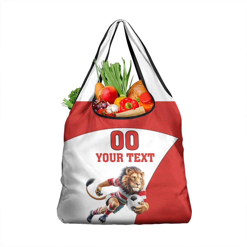 Custom England Football Grocery Bag Lion Mascot Sporty Version