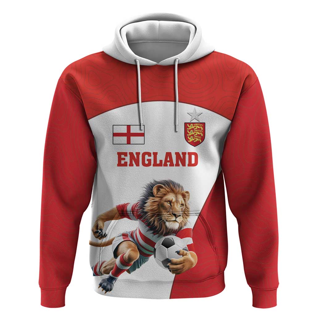 Custom England Football Hoodie Lion Mascot Sporty Version