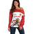 Custom England Football Off Shoulder Sweater Lion Mascot Sporty Version