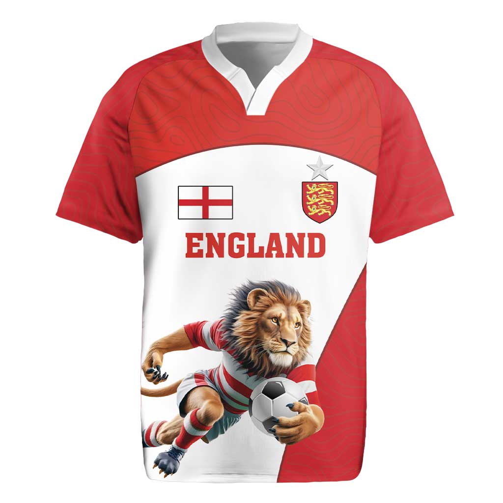 Custom England Football Rugby Jersey Lion Mascot Sporty Version