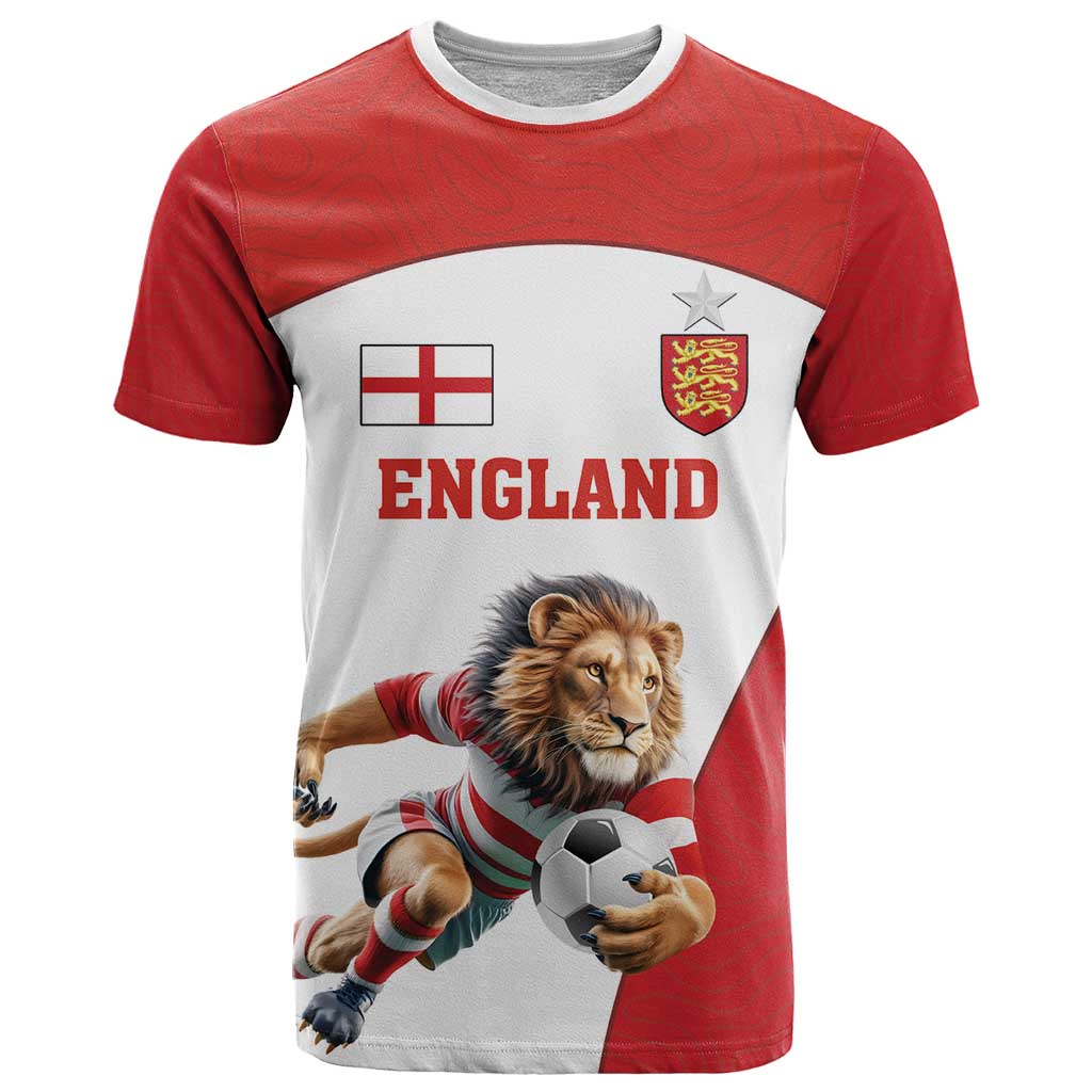 Custom England Football T Shirt Lion Mascot Sporty Version