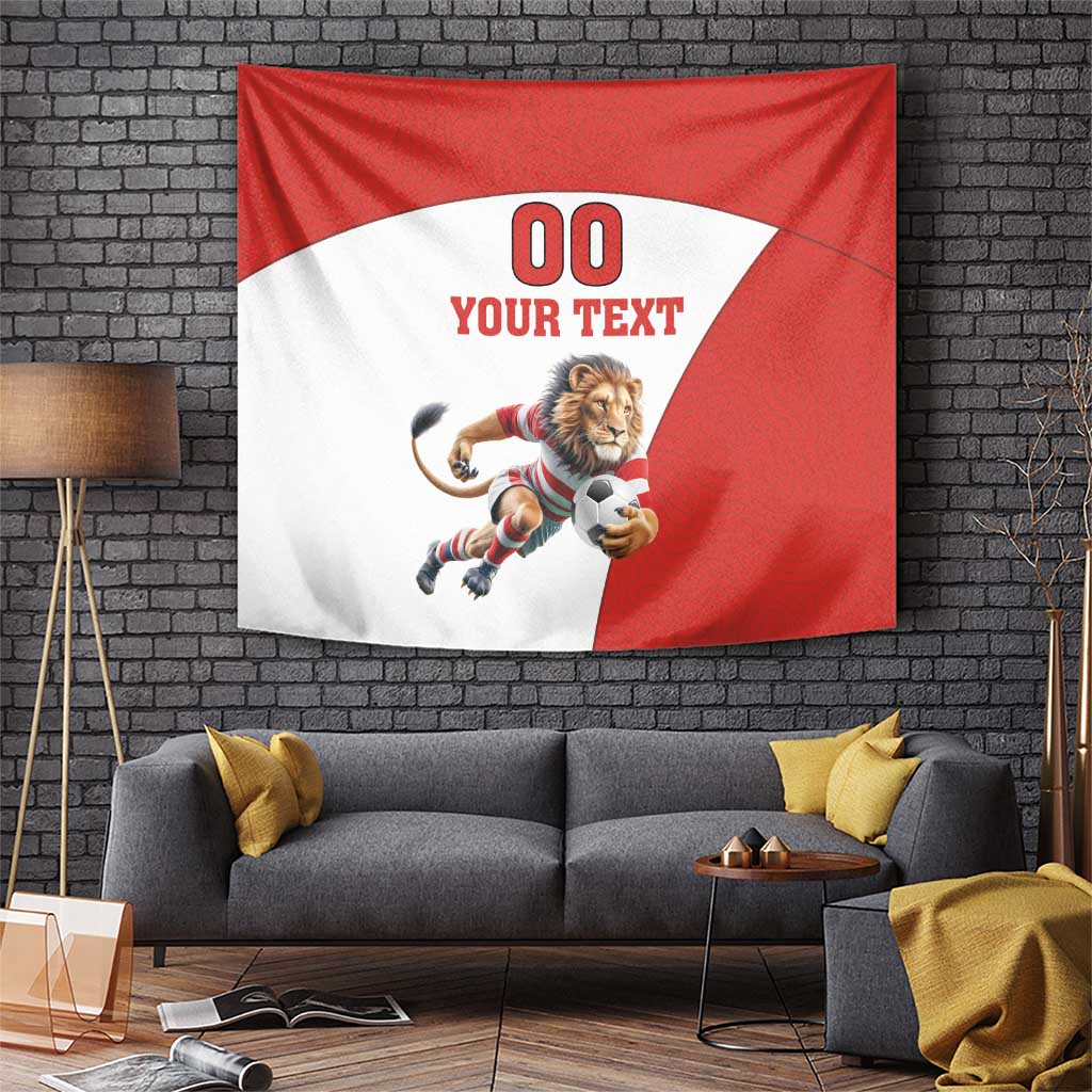 Custom England Football Tapestry Lion Mascot Sporty Version