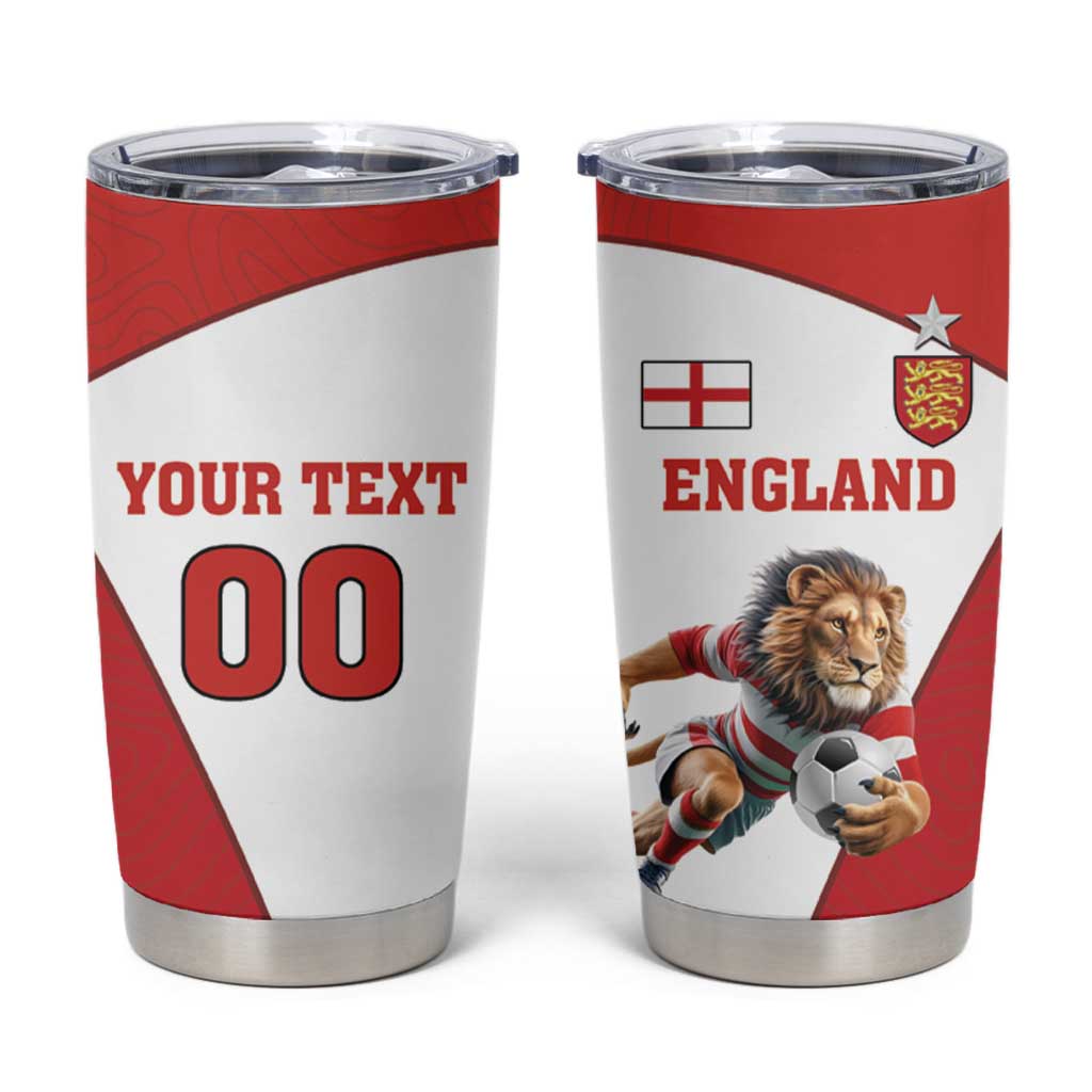 Custom England Football Tumbler Cup Lion Mascot Sporty Version