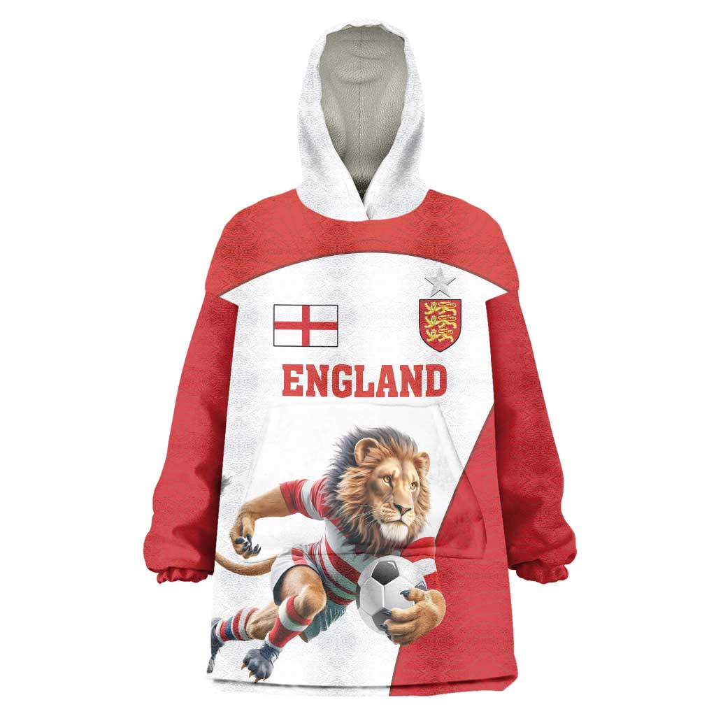 Custom England Football Wearable Blanket Hoodie Lion Mascot Sporty Version