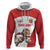 Custom England Football Zip Hoodie Lion Mascot Sporty Version