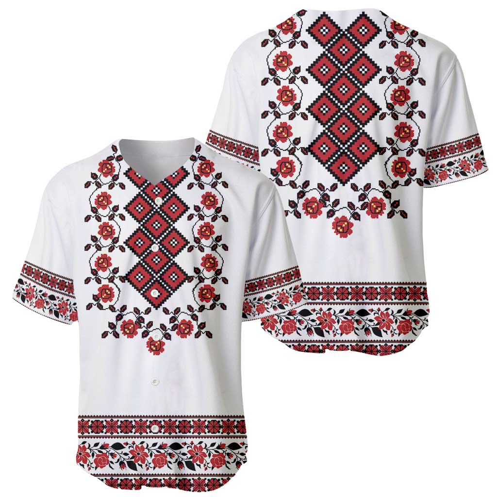 Ukraine Baseball Jersey Ukrainian Traditional Folk Patterns