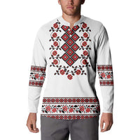 Ukraine Button Sweatshirt Ukrainian Traditional Folk Patterns