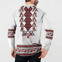 Ukraine Button Sweatshirt Ukrainian Traditional Folk Patterns